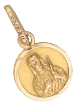 Medalla De 14k Oro Amarillo, 0.8 Gramos