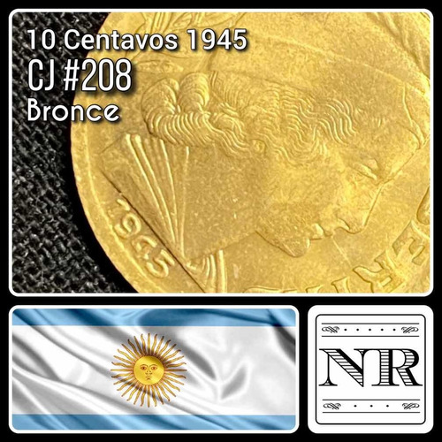 Argentina - 10 Centavos - Año 1945 - Cj #208 - Bazor