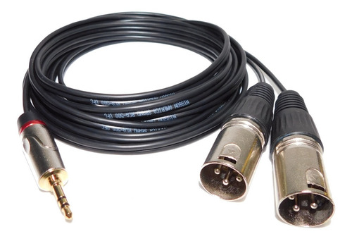 Imagen 2 de 2 de Cable Miniplug A 2 Canon Xlr Macho X 3 Mts Profesional