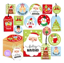 Comprar Kit Imprimible Navidad Tags Círculos Tarjetas Stickers Inf