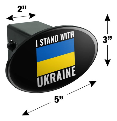 I Stand With Ukraine Oval Tow Trailer Hitch Cover Plug Inser