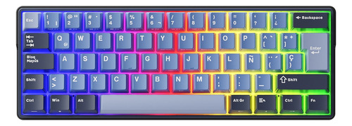 Teclado Mecánico Español Rk Royal Kludge Rkr61plus Indigo