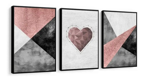 Quadro Love Amor Abstratos Lindos Geométricos Quarto 33x43