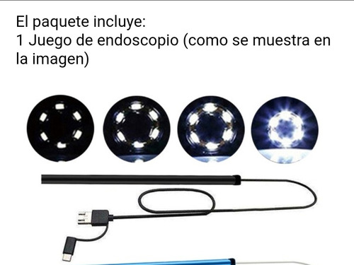 Imagen 7 de 7 de Otoscopio Digital Negro Cámara Con Luz Android Windows Usb