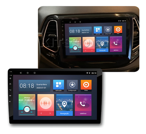 Multimídia Jeep Compass 2017 2018 2019 2020 2021 V2 Carplay