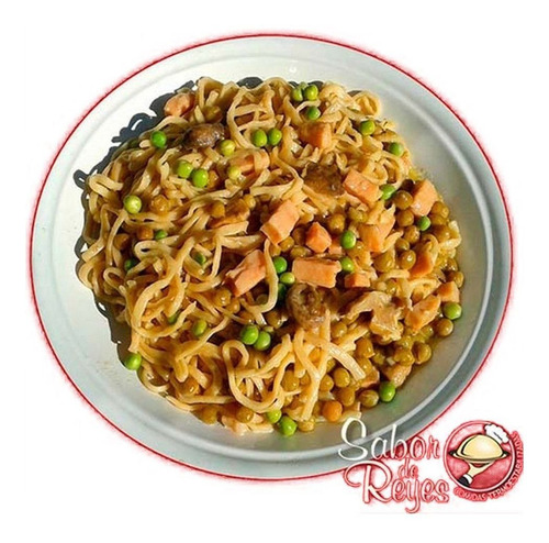 Imagen 1 de 5 de Comida Termoestabilizada Tallarines Con Crema, Jamón Champiñ
