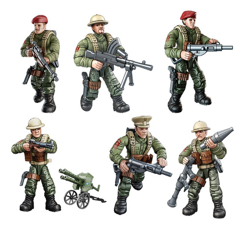 6x Soldados Modelo Figura De Ação Brinquedo Britânico
