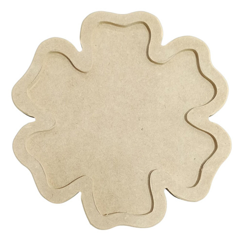 Figura Mdf Calada: Flor Trebol 24 Cm. Bs As Mosaicos