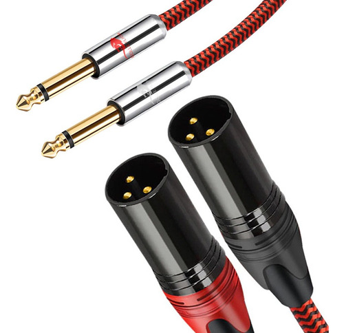 Cable Profesional Ylion 1m Dual 6.35mm Ts - Dual Canon Xlr 