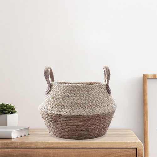 Cesta Tejida Con Forma De Maceta, Cesta Decorativa Para M