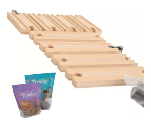 Pack 8 Rectas Pista De Madera Auto/tren Tipo Trencity 