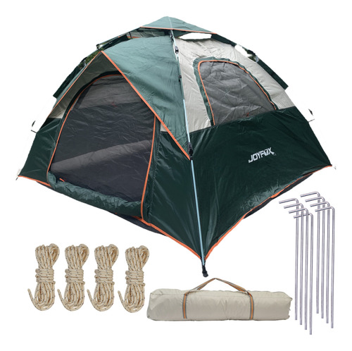 Barraca De Camping Joyfox Para 3-4 Pessoas Automática Com 2 Portas E 2 Janelas, Tenda De Acampamento Pop-up Instantânea Barraca De Cúpula