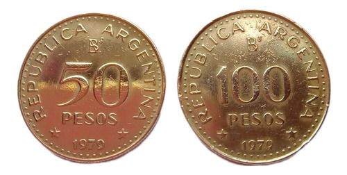 Monedas 50 Y 100 Pesos Argentinos 1979 - 2 Uds.
