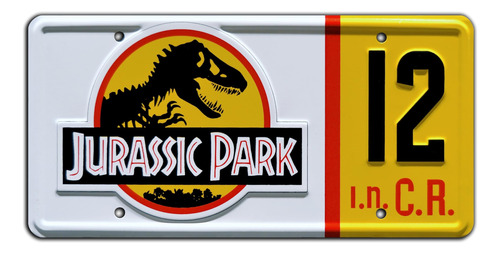 Cartel Chapa Jurassic Park Patente  Apto Exterior Replica