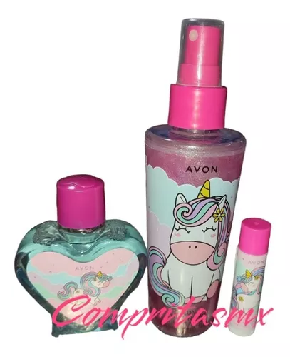 Perfume Unicornio Niña Con Glitter + Colonia + Brillo Labial