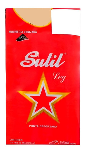 Medias Sutil Vanizada Unitalla, Punta Reforzada Pack 4pares