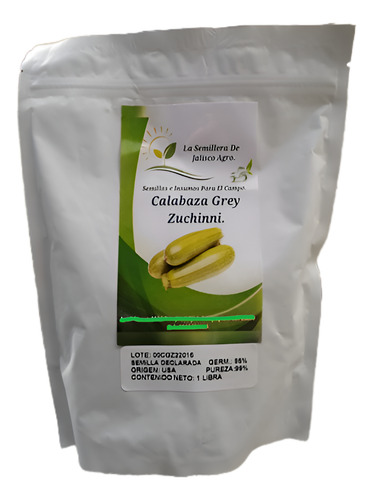 Semilla De Calabaza Grey Zuchini Bolsa 1 Libra 
