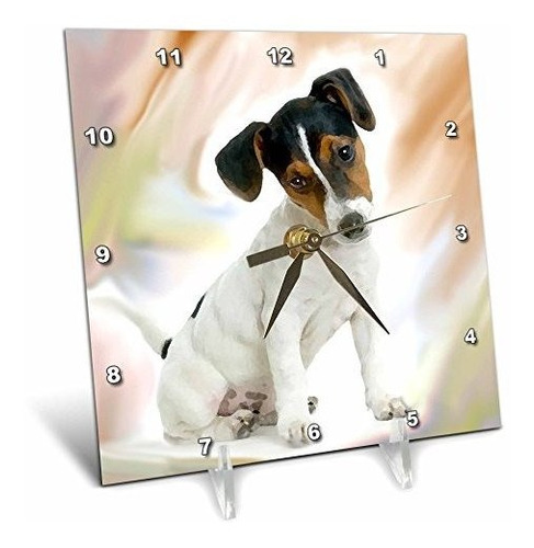 3drose Dc*****jack Russell Terrier Reloj De Escritorio, 6 Po