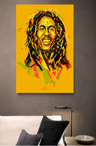Cuadros Bob Marley 27x42 Láminas Decorativas En Bastidor