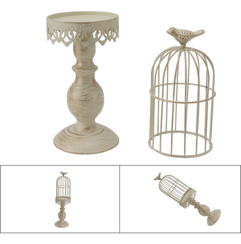 Portavelas Birdcage, De Hierro, Vintage, Desmontable, Con Ba