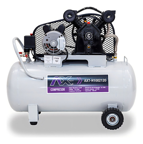 Compresor De Aire 108 Litros 1.5 Hp Bifasico 115psi Axtech Color Blanco Fase eléctrica Bifásica Frecuencia 60 hz