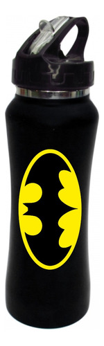 Termo Pitillo Batman Heroes Botilito Negro Aluminio 650ml 