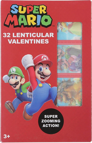 Super Mario 32 Tarjetas Lenticulares De San Valentín