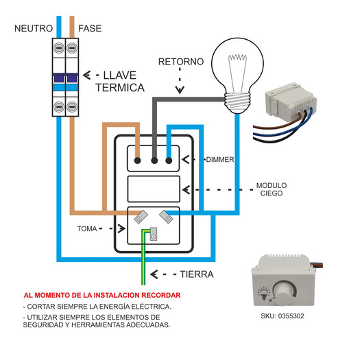 Pack X5 Modulo Dimmer P/ Lamparas Variador De Luz Led Exultt