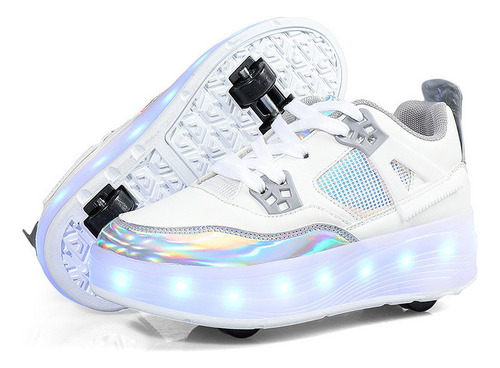 Zapatillas De Patinaje Sobre Ruedas Led De Cuatro Ruedas