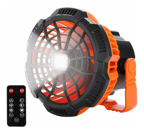 Ventilador De Camping Portátil Con Luz Led, Ventilador Recar