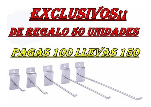 100 Ganchos 20 Cm Para Panel Ranurados Exhibir Mercaderias