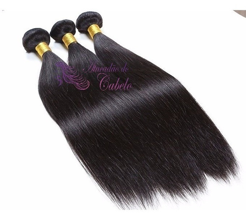 Cabelo 100% Humano Liso Virgem Em Tela Castanho 70cm - 100g