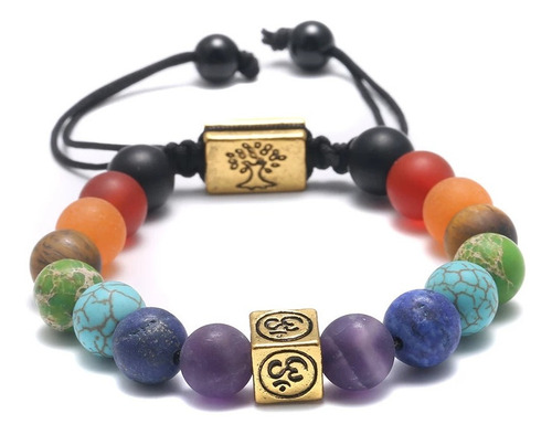 Pulseira 7 Chakras, Ajustável,pedras Naturais,c/caixa Barato