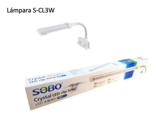 Lampara Led Cristal Tipo Clip Para Acuarios Sobo Scl3w 18cms