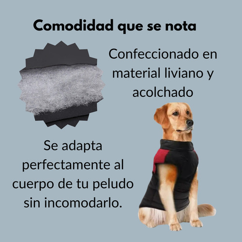 Campera Perro Impermeable Con Arnes(50 Cm De Largo Del Lomo) Rojo