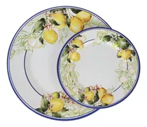 Comprar Jogo 6 Pratos Rasos E 6 Sobremesa Limão Sorrento Alleanza Cor Prato Limão Jogo De Prato