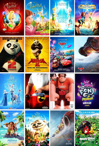 Poster De Cine Frozen Moana Astro Boy Minions Bella Y Bestia