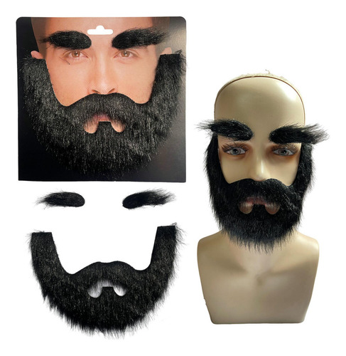 3 Conjunto De Barba Y Cejas Postizas, Amarillo Marron