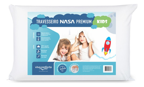 Travesseiro Nasa Premium Kids Infantil Capa Impermeável