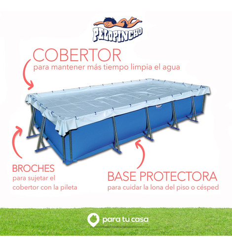 Pileta Pelopincho 8000 Lt + Base Y Cubre Pileta + Bomba