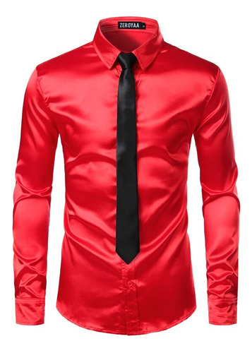 Camisa De Seda Plateada Y Corbata Para Hombre, Camisas De Es