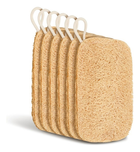 6 Piezas Esponjas De Luffa -para Limpieza De