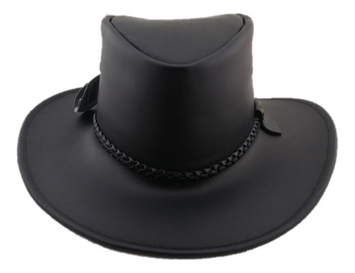 Imagen 2 de 3 de Sombrero Explorador De Piel Trenzas Canyon Hats Color Negro
