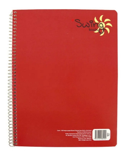 Cuaderno Espiral De 100 Hojas Profesional Cuadros C5 Swing 