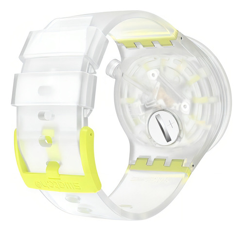 Reloj Swatch Yellowinjelly So27e103 Color De La Correa Transparente