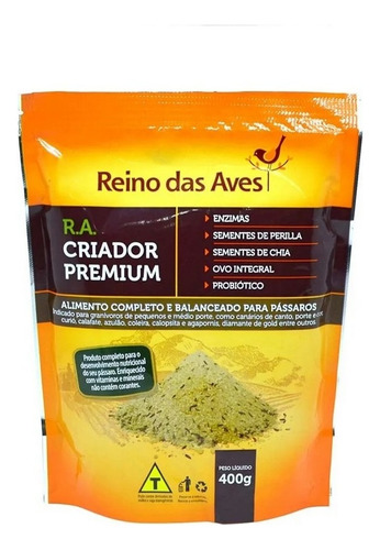 R.a. Criador Premium 400g- Reino Das Aves