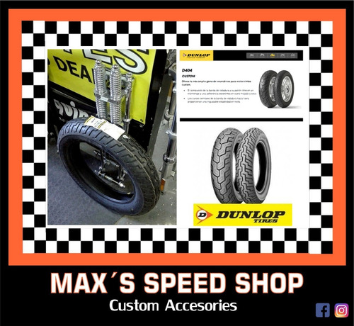Cubierta 130/90-16 Dunlop Trasera Custom Sportster Maxspeeds
