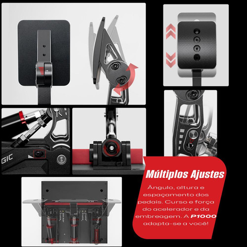 Pedaleira P1000 Tri Pedal Simagic Simulador Extremesimracing