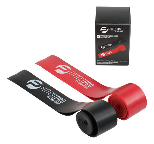 Bands De Compresión Muscle Compression Floss Modelo Tack Y F Negro/rojo
