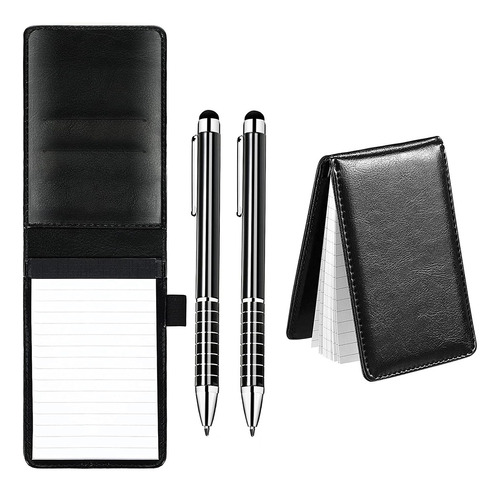 Mini Bloc De Notas Negro De Bolsillo Pu Business Notepad